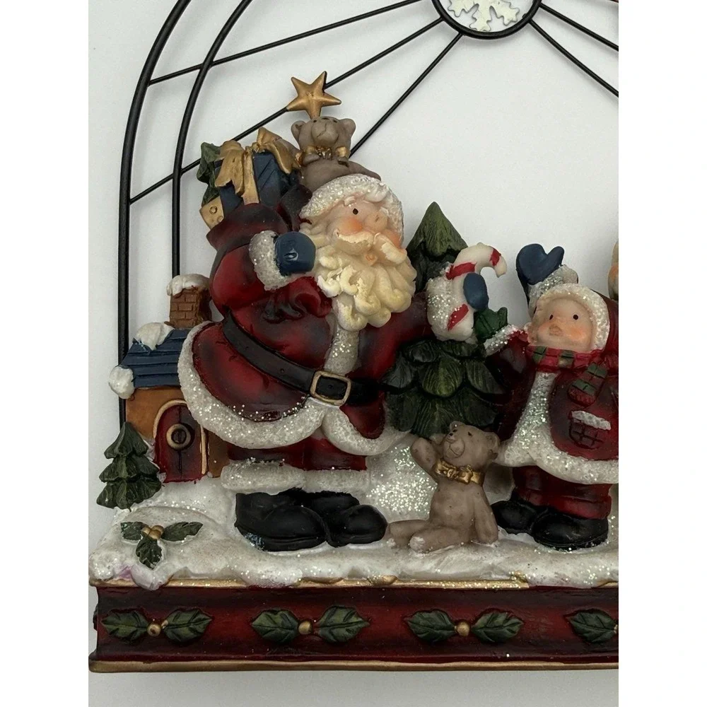 Vintage Ceramic/Metal Santa, Child, & Snowmen Carolers-Hanging or Tabletop Decor